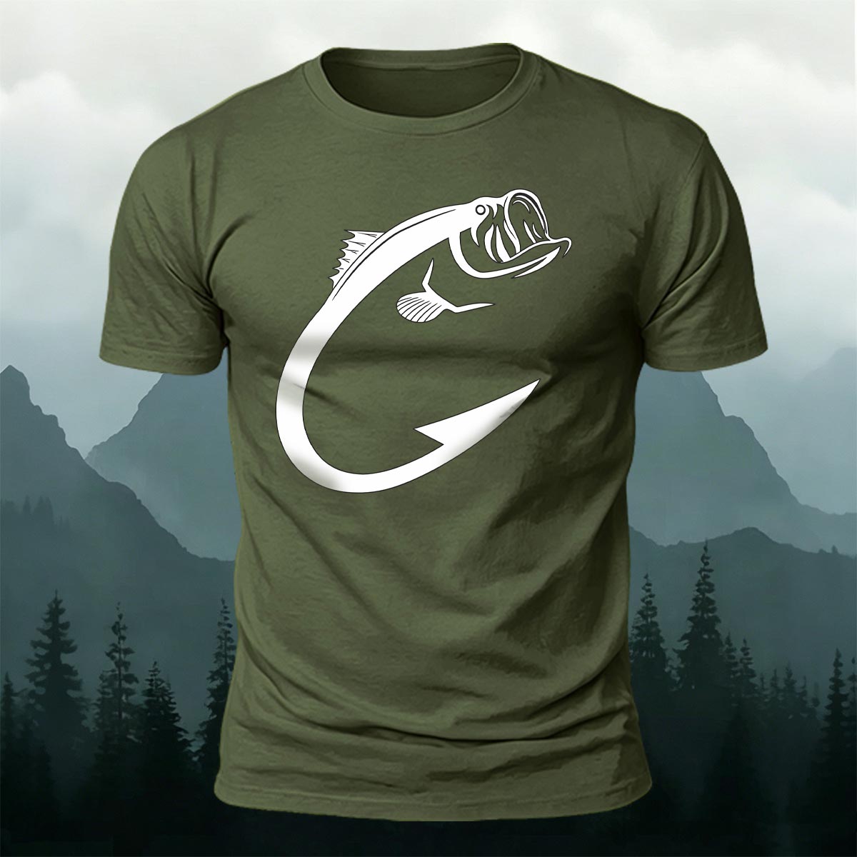 Beautiful Fish Pattern Comfortable Breathable Cotton T-shirt