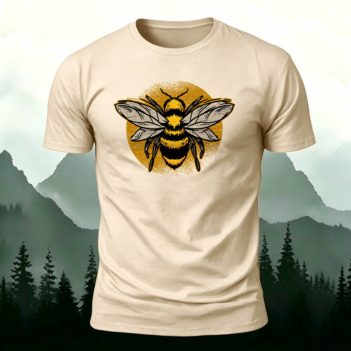 Cartoon Fly Print Casual Cotton T-Shirt