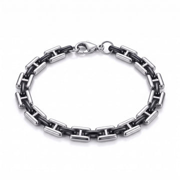 Stainless Steel Geometric Link Bracelet