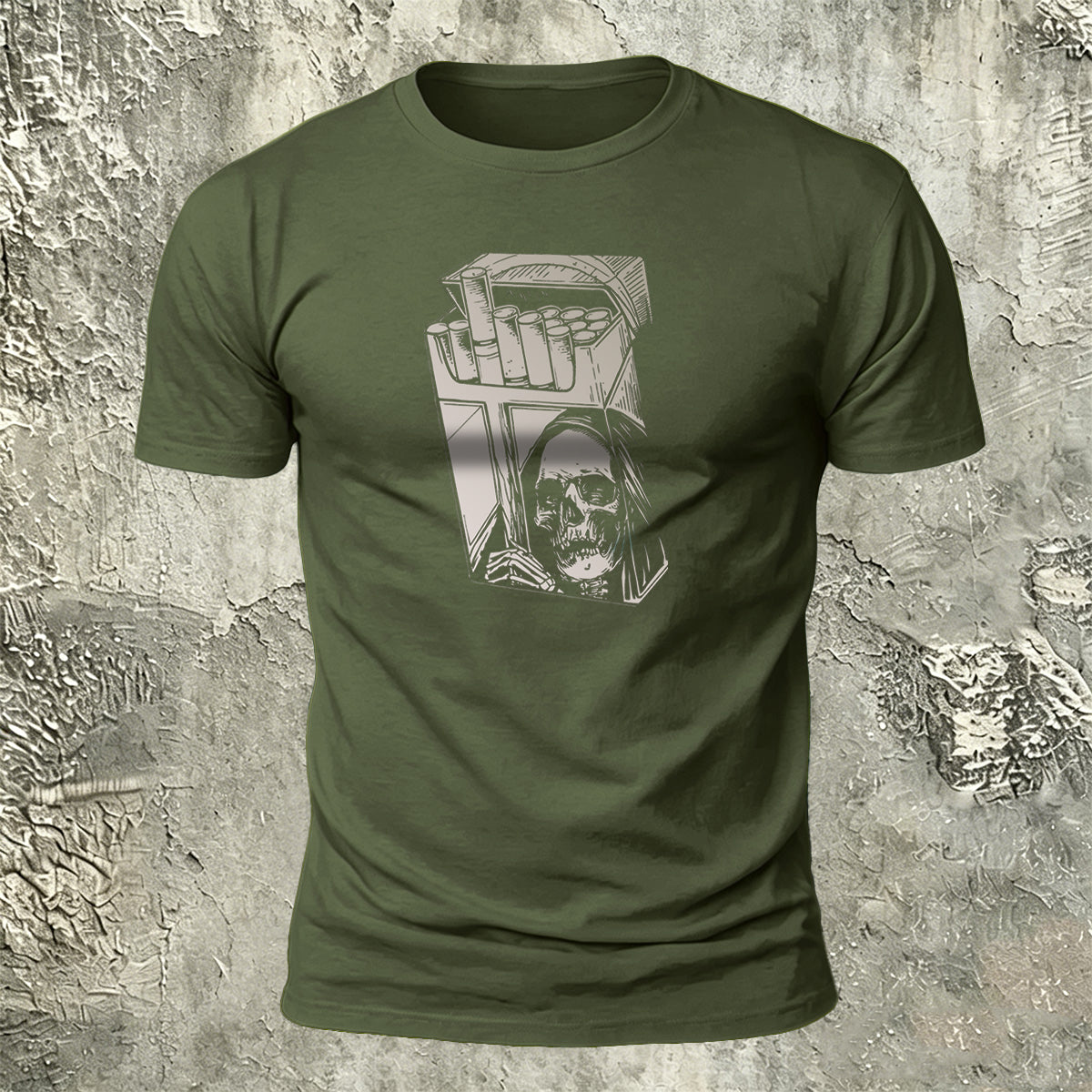 Vintage Cigarette Case Skull Street Fashion T-Shirt