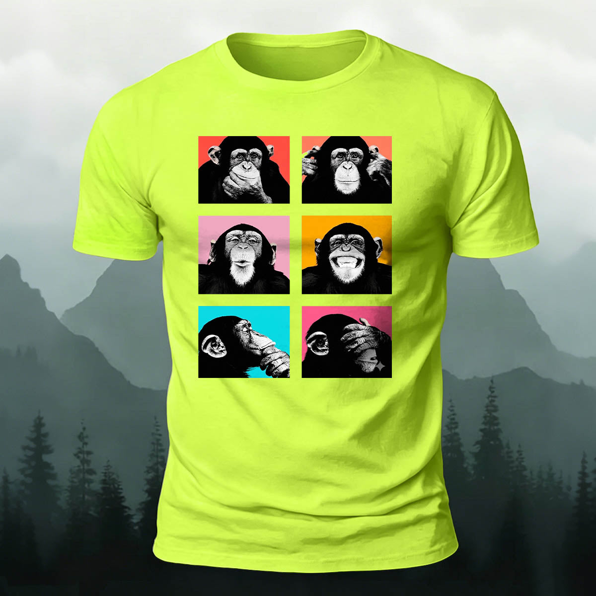 Fun Gorilla Print Casual 100% Cotton T-Shirt
