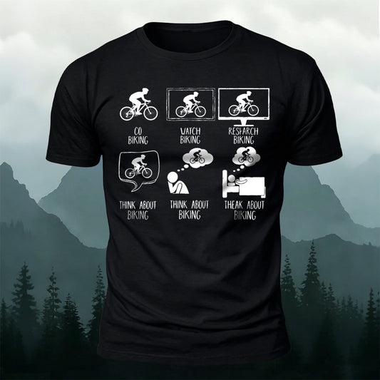 Fun Cycling Hobbyist Casual 100% Cotton T-Shirt