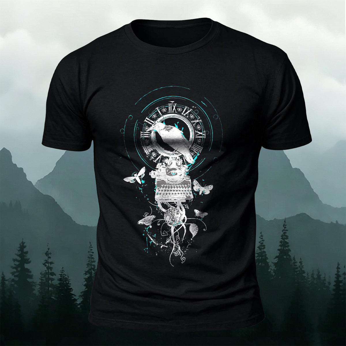 Artistic Bird Print Fashionable 100% Cotton T-Shirt