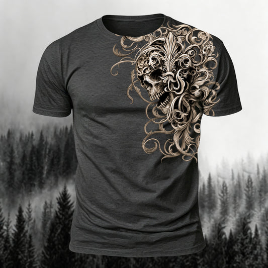 Gothic Skull Lover Gift Printed Short Sleeve T-Shirt