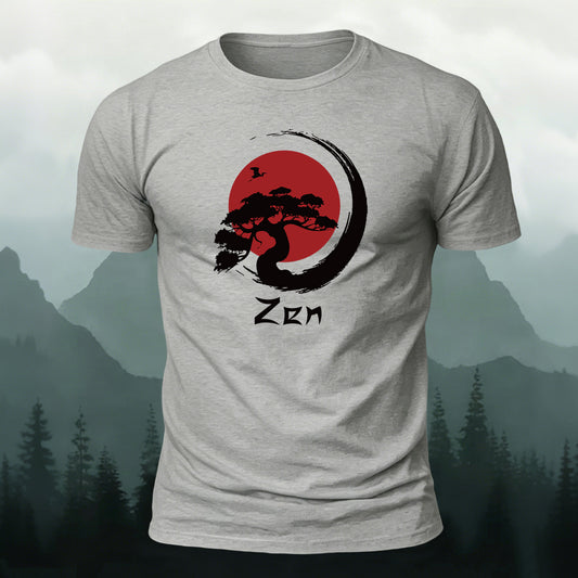 Japanese Zen Aesthetics & Meditation Printed Short Sleeve T-Shirt