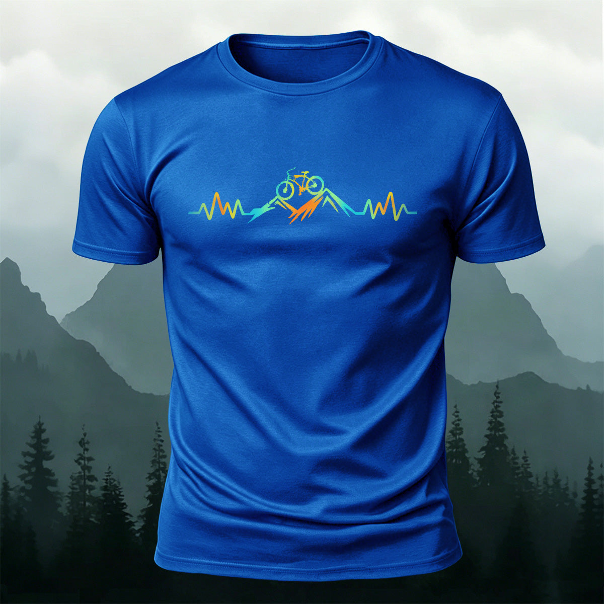 Minimalist Illustration 100% Cotton T-Shirt Blue