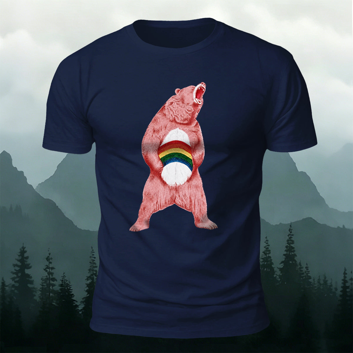 Angry Brown Bear Print Versatile Outdoor T-Shirt