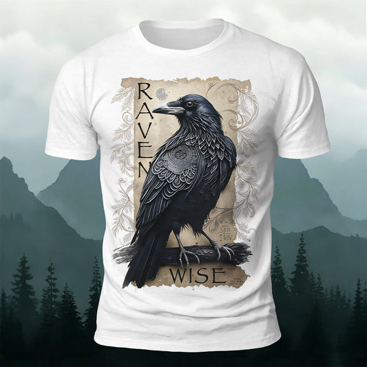 Retro Bird Print Casual Premium Cotton T-Shirt