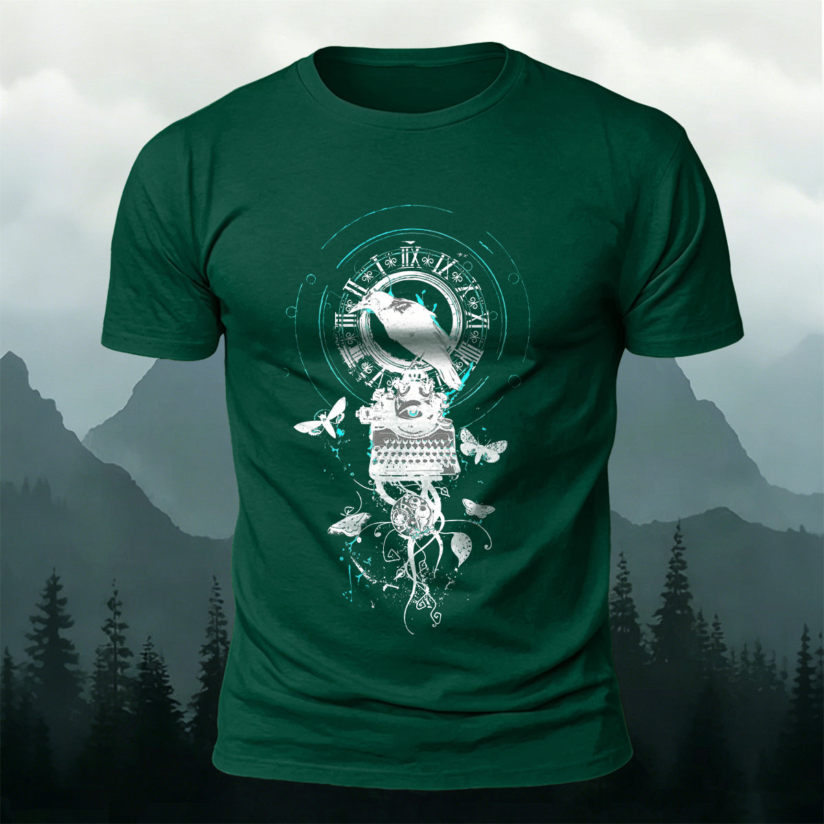 Artistic Bird Print Fashionable 100% Cotton T-Shirt