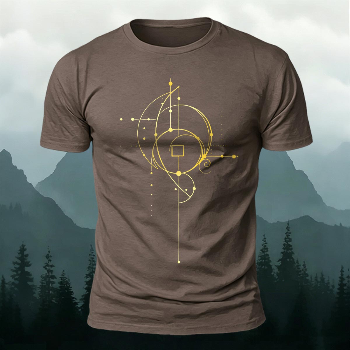 Geometric Print Casual Cotton T-Shirt