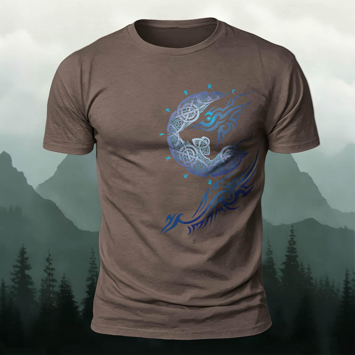 Mythical-Style Totem Print Casual Cotton T-Shirt