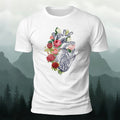 Floral Heart Pattern Breathable Material Casual T-shirt