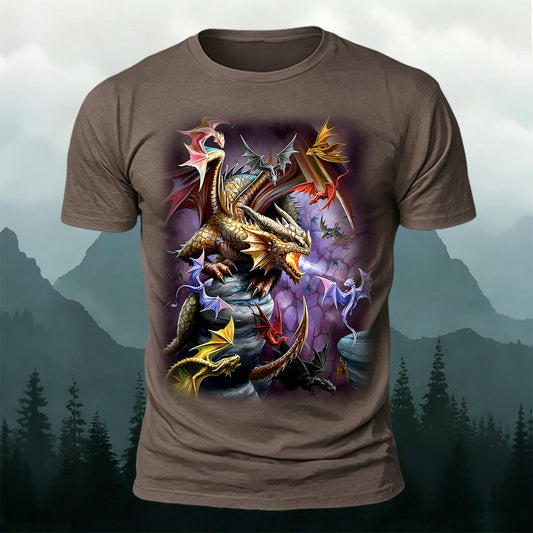 Western Dragon Fantasy Art Sublimation T-Shirt