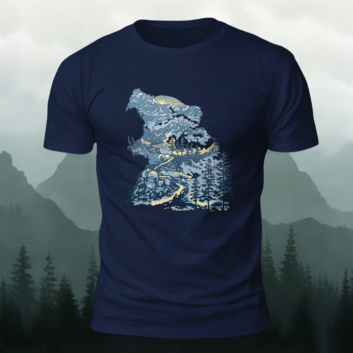 Art Forest Print Casual Soft-Touch Cotton T-Shirt