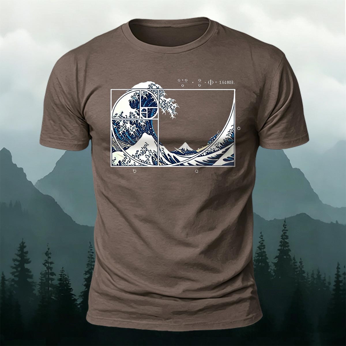 Waves Pattern Natural Style Skin-friendly Casual T-Shirt