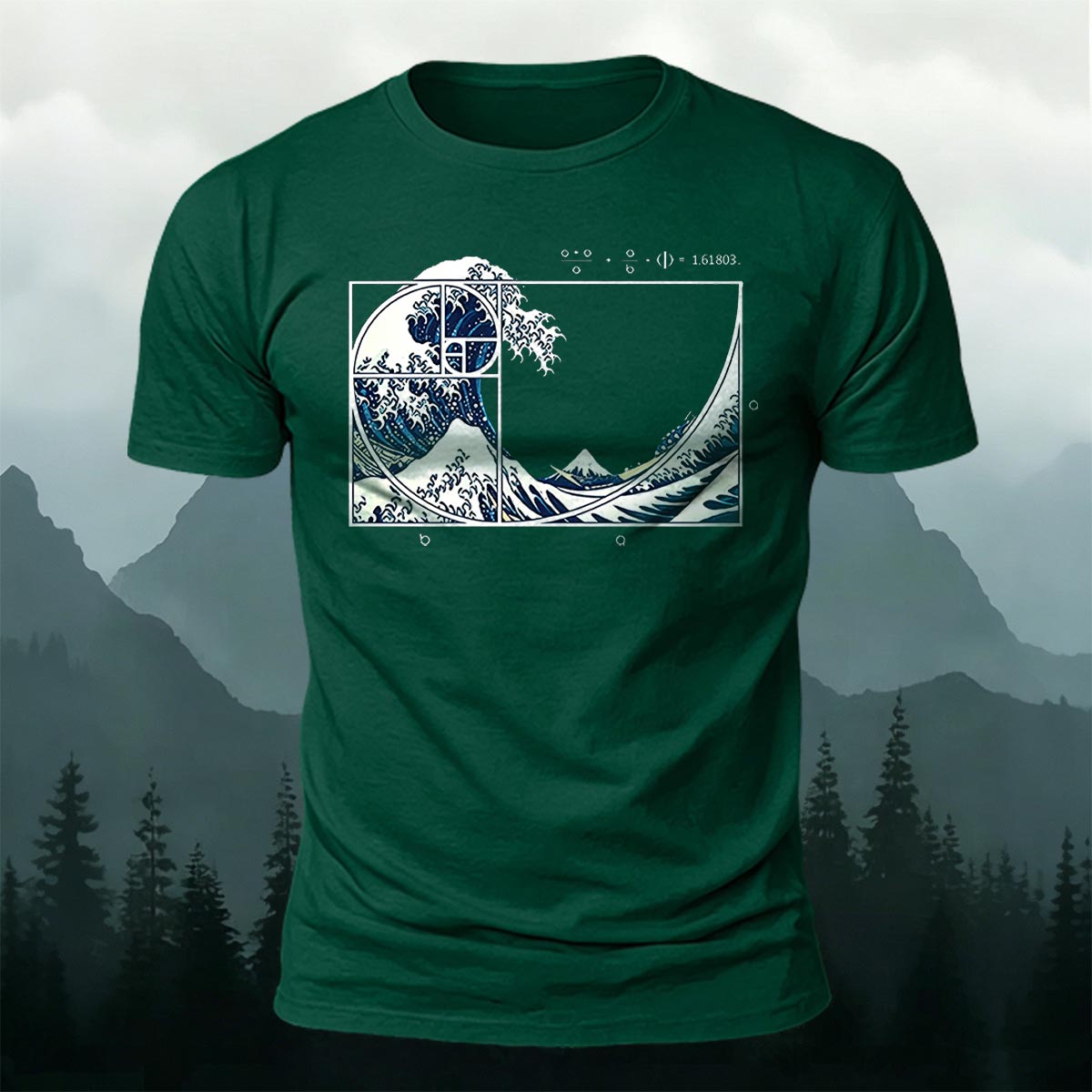 Waves Pattern Natural Style Skin-friendly Casual T-Shirt