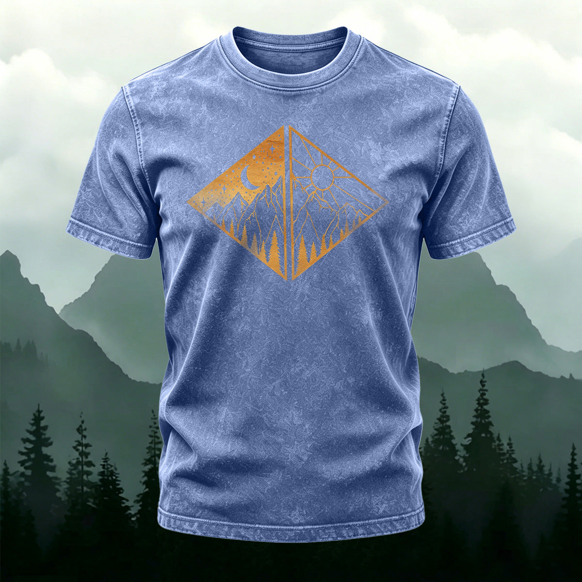 Scenic Geometric Patterns Ultra-soft Fabric T-Shirt