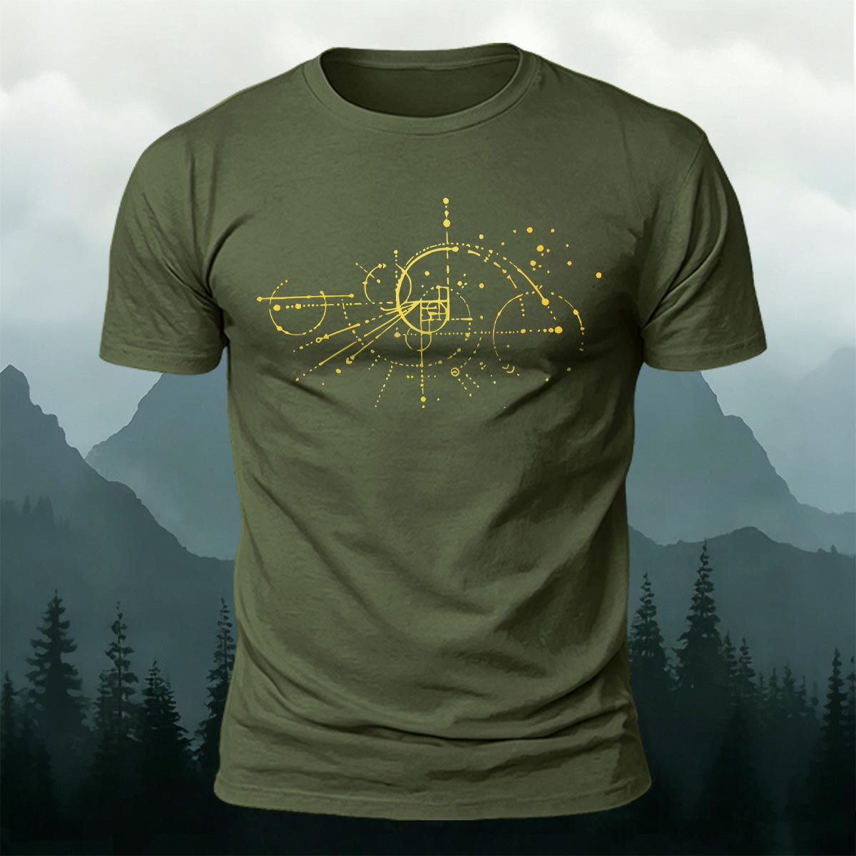 Creative Geometric Print Casual Cotton T-Shirt
