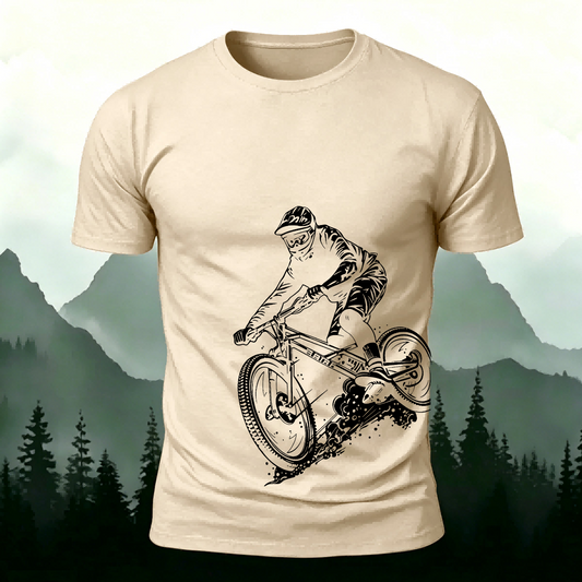 Cycling Silhouette Pattern Outdoor Style Casual T-Shirt