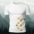 Bees Pattern Natural Casual Premium Cotton T-Shirt White