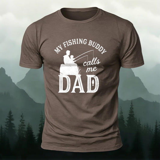 Cotton My Fishing Buddy Crew Neck T-Shirt