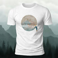 Abstract Wave Print Fashion Breathable Material T-shirt