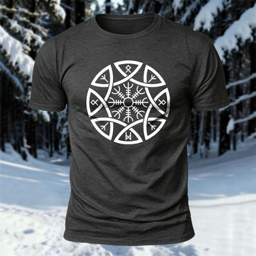 Viking Helm Of Awe Printed Short Sleeve T-Shirt