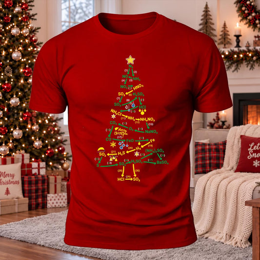 Christmas Chemistree Printed Casual Short Sleeve T-Shirt