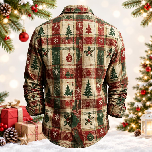 Vintage Brown & Green Festive Christmas Shirt
