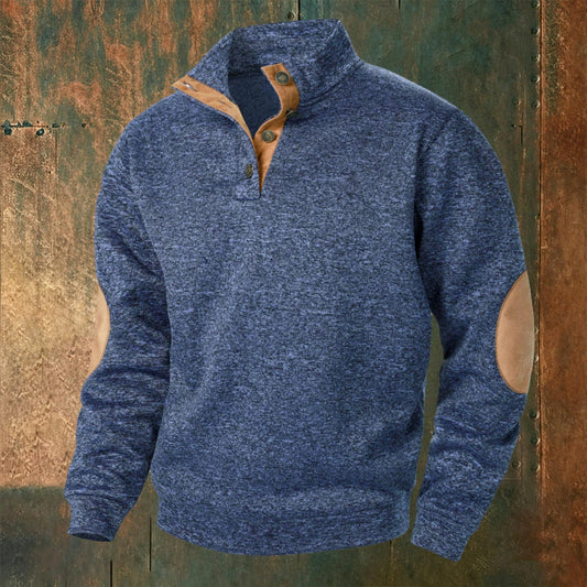 Men's Knitted Patchwork Casual Jacquard Cardigan Sweatshirt
