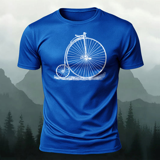 Penny Farthing Bicycle Printed Short Sleeve T-Shirt