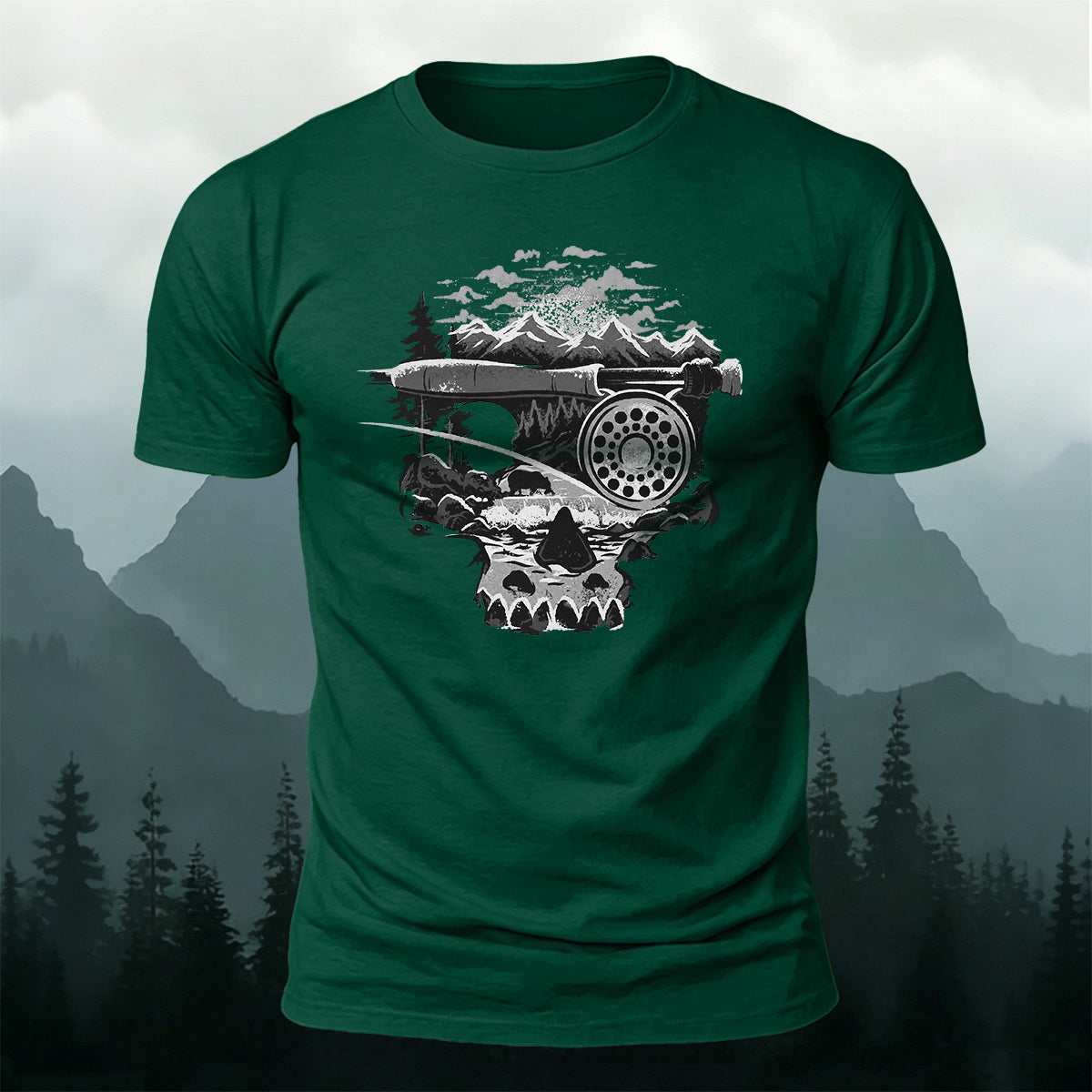Nature-Inspired Art Print Casual Cotton T-Shirt