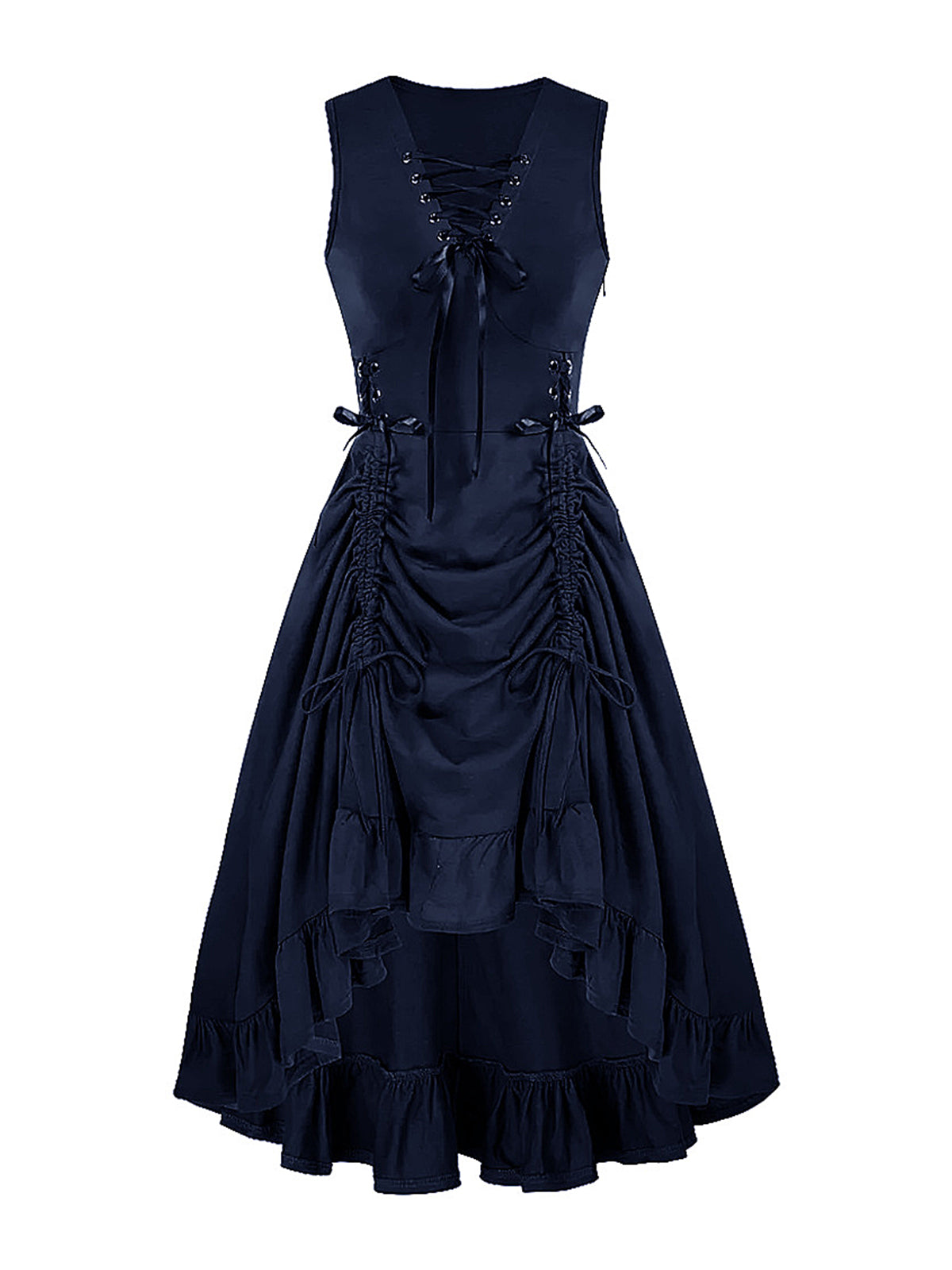 Vintage Layered High-Waisted Dress