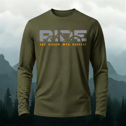 Ride Print Minimalist Style Casual Long-Sleeve Cotton Tee