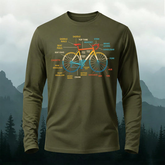 Bicycle Logo Minimalist Pattern Print Long-Sleeve T-Shirt