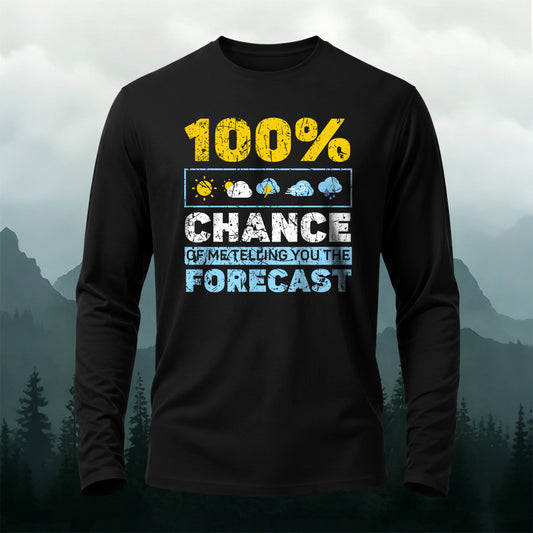 Cute Weather Icon Print Casual Long-Sleeve 100% Cotton T-Shirt