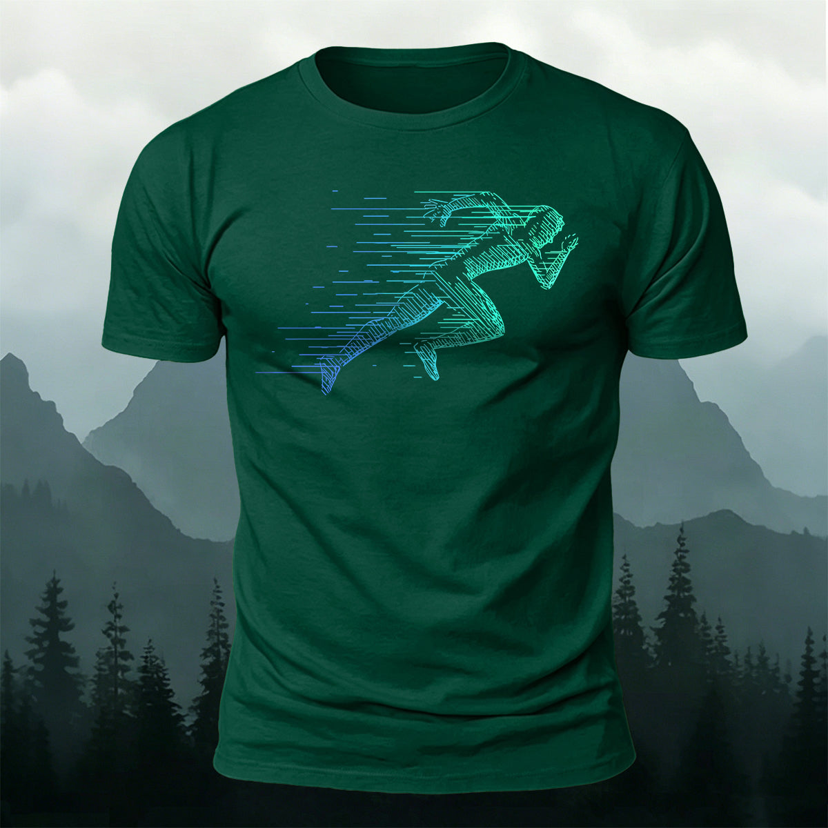 Simple Rapid Running Print Casual Breathable T-Shirt