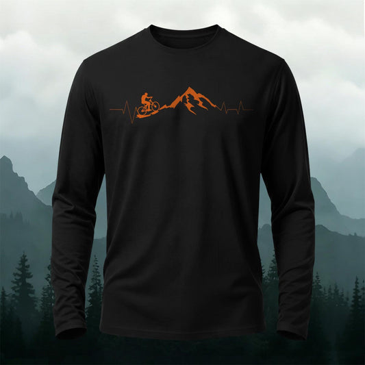 Cycling Challenge Print Casual Long-Sleeve Cotton Tee