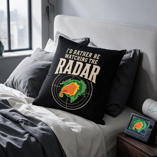 Linen Weather Radar Print Pillow