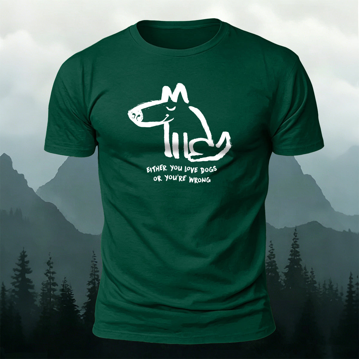 100% Cotton Dog-Themed Casual Crew-Neck T-Shirt