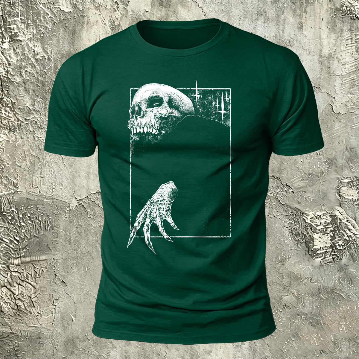 Dark Skull Print Casual 100% Cotton T-Shirt