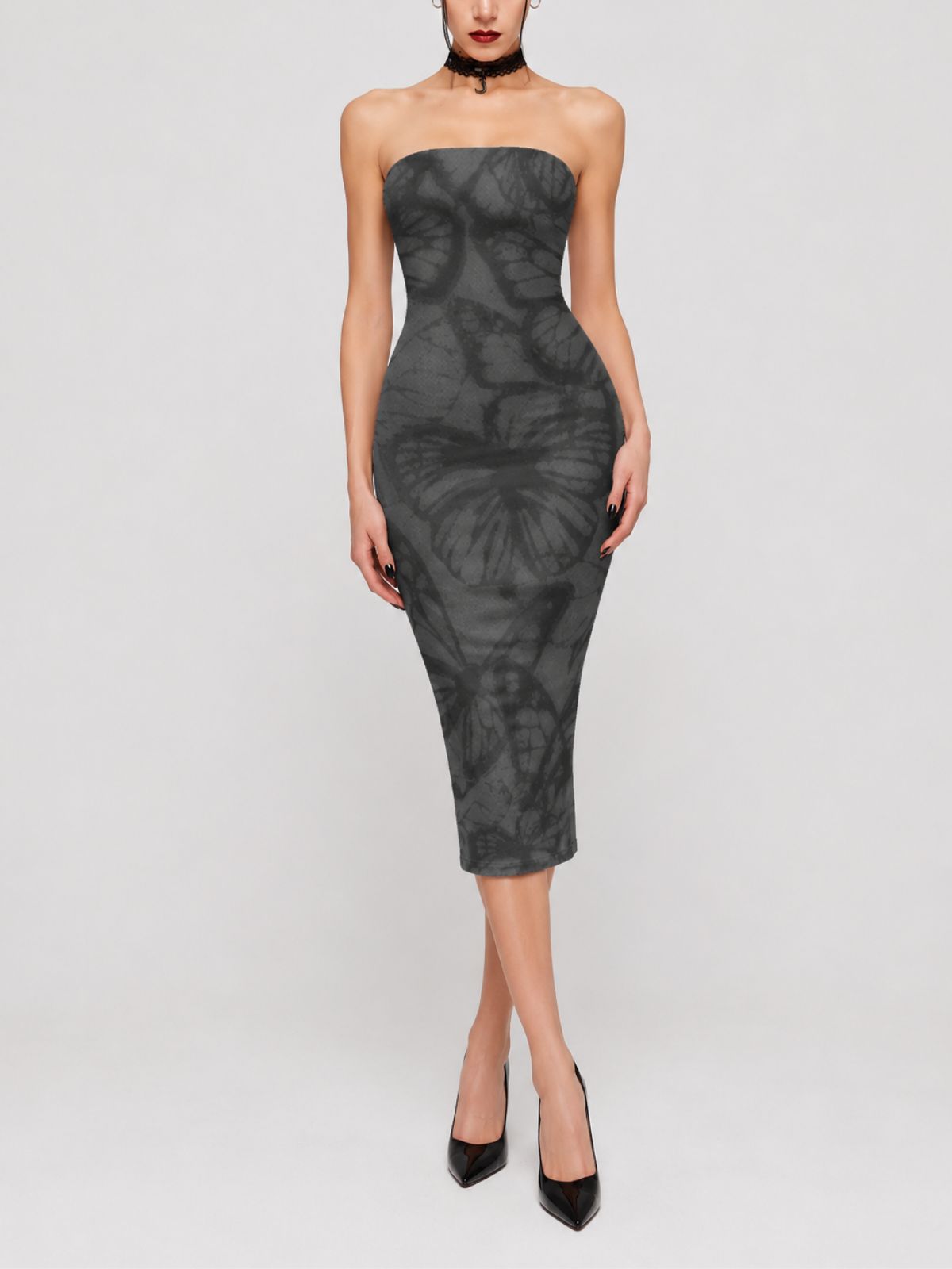 Gothic Dark Butterfly Silhouette Sexy Bodycon Skirt