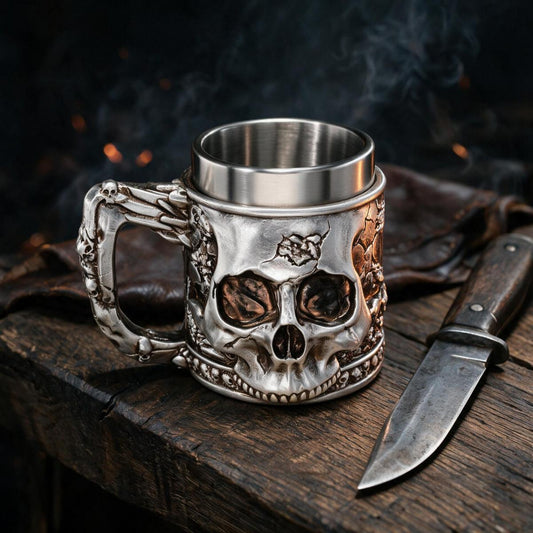 Resin Skull Embossed Stainless Mug