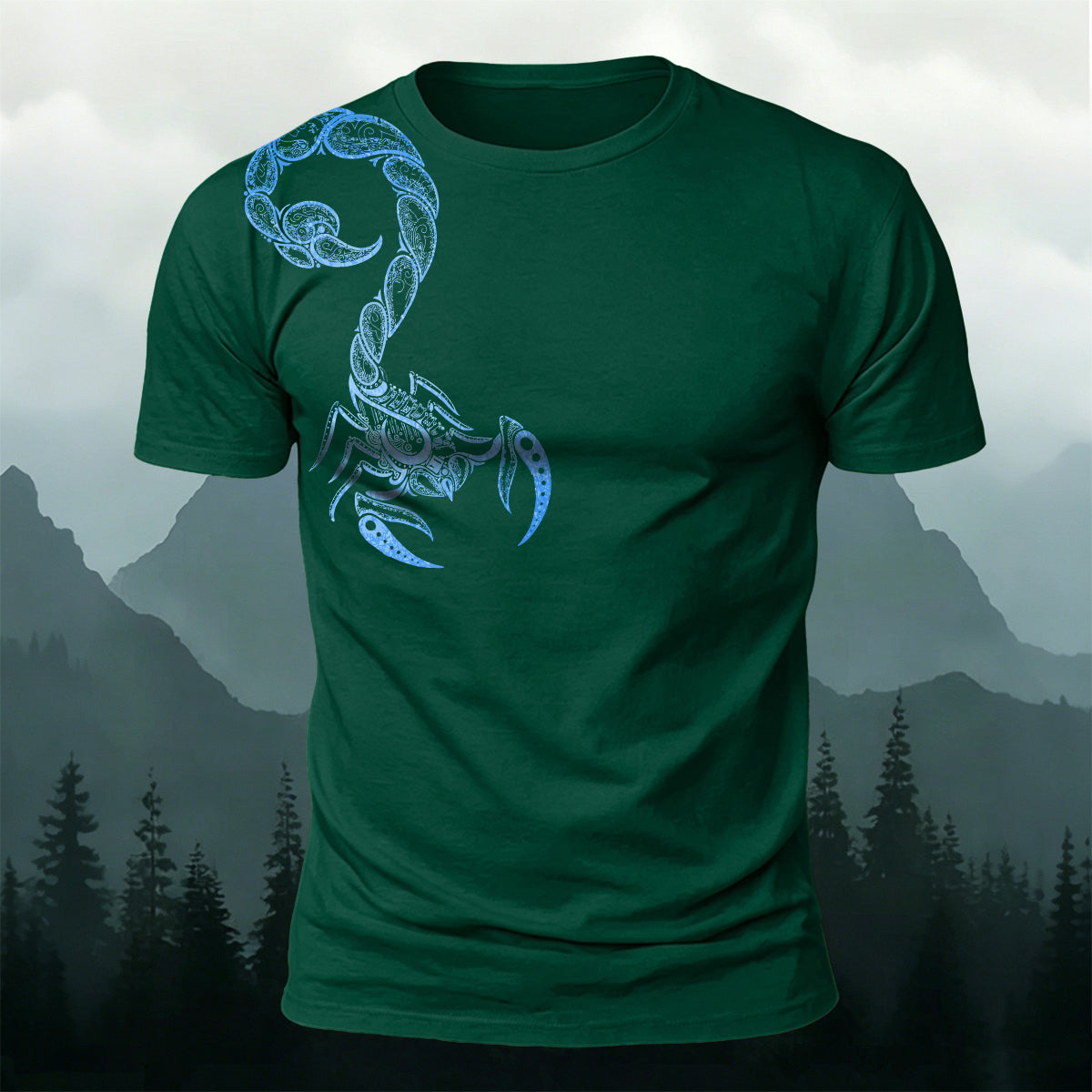 Scorpion Viking Mythology Print Casual Cotton T-Shirt
