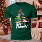 Colorful Fishmas Tree Printed Casual Short Sleeve T-Shirt