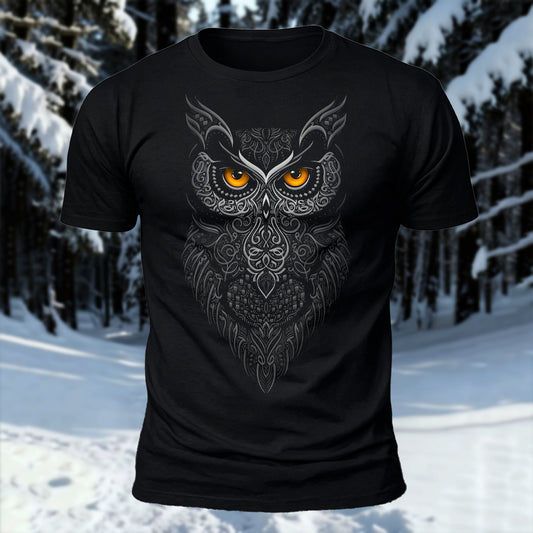 DTG Owl Totem Printed Short Sleeve T-Shirt