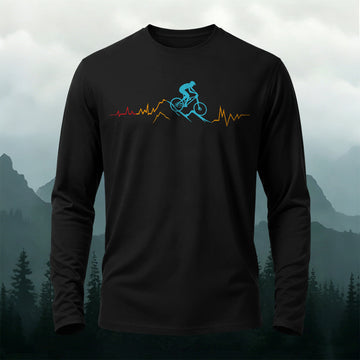 Cycling Line Pattern Print Long-Sleeve T-Shirt