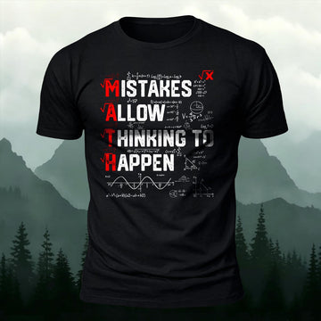 Mistakes Allow Thinking Math-Print Casual T-Shirt