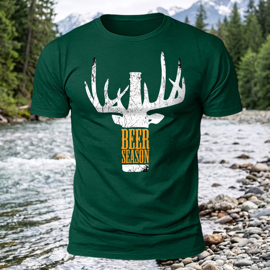 Beer Season Printed Short Sleeve T-Shirt
