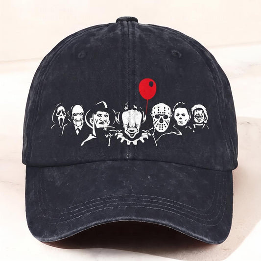 Cotton Horror Characters Print Cap